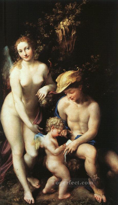 The Education Of Cupid Renaissance Mannerism Antonio da Correggio Oil Paintings